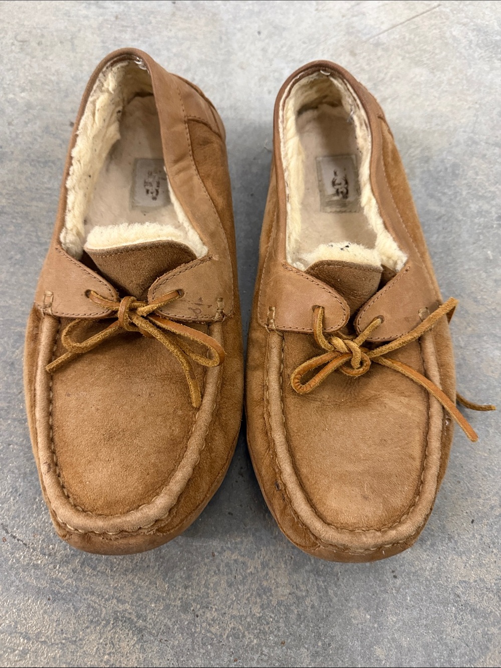 UGG Men's Chestnut Suede Shearling-Lined Moccasin Slippers